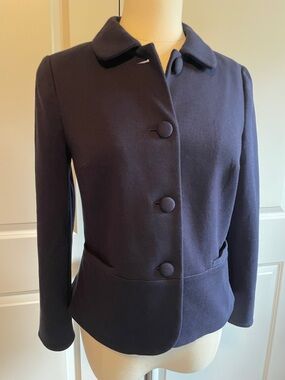Talbots Navy Tailored Button-Front Blazer Size 8P